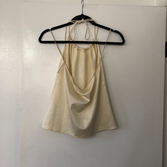 ❌SOLD❌CLEARANCE Tibi cream sculpted pique halter top - Picture 5 of 8